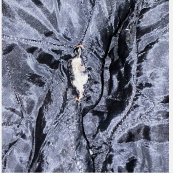 Vintage Navy Blue Bomber Jacket, EMAR Zipper, Quilted Inside Faux Fur Collar - Picture 13 of 16